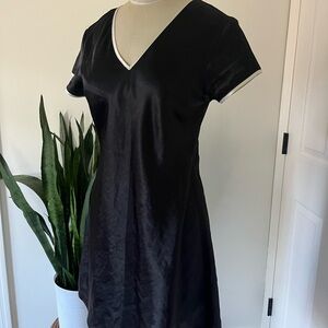 Vintage Jones Newyork Elegant Black Satin Dress